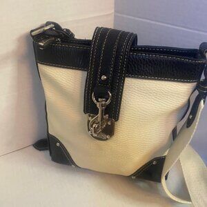 Chaps black and cream crossbody shoulder bag